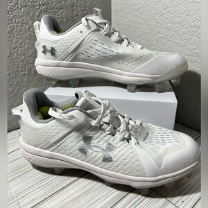 Under Armour Yard Low MT TPU men’s Baseball Cleats shoes white #3025591 size 8‎